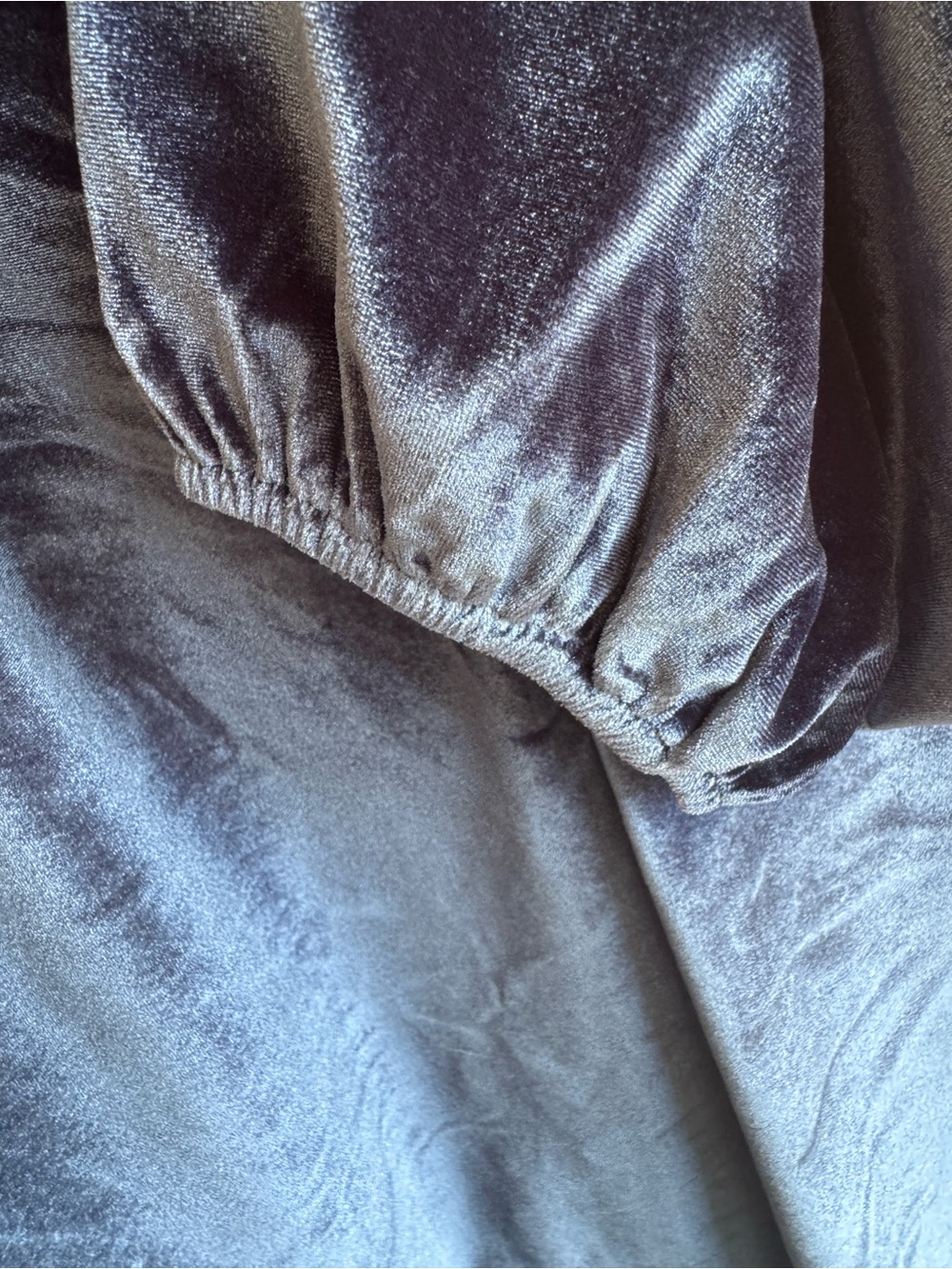 Crown & Ivy Velvet Peasant Blouse - Navy Blue L - Picture 4 of 7